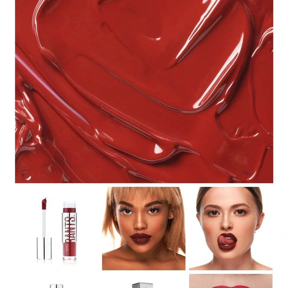 VIBE RANTS High Volume Liquid Lipstick Wrecking Ball dark red 5mL 0.17 oz NEW!